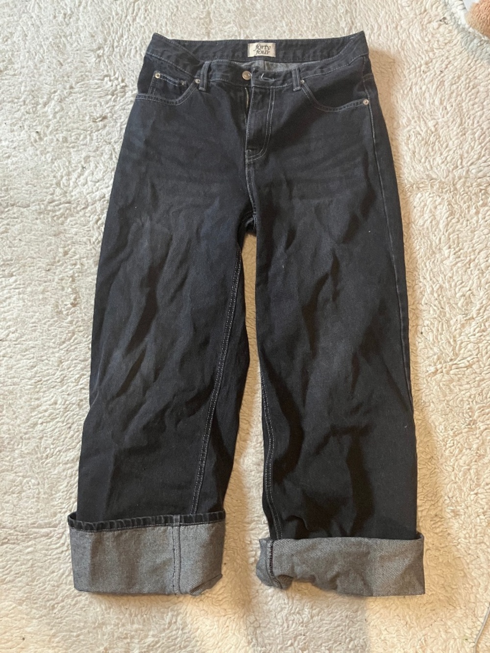 BNWOT Black Low Rise Baggy Wide Leg Jeans